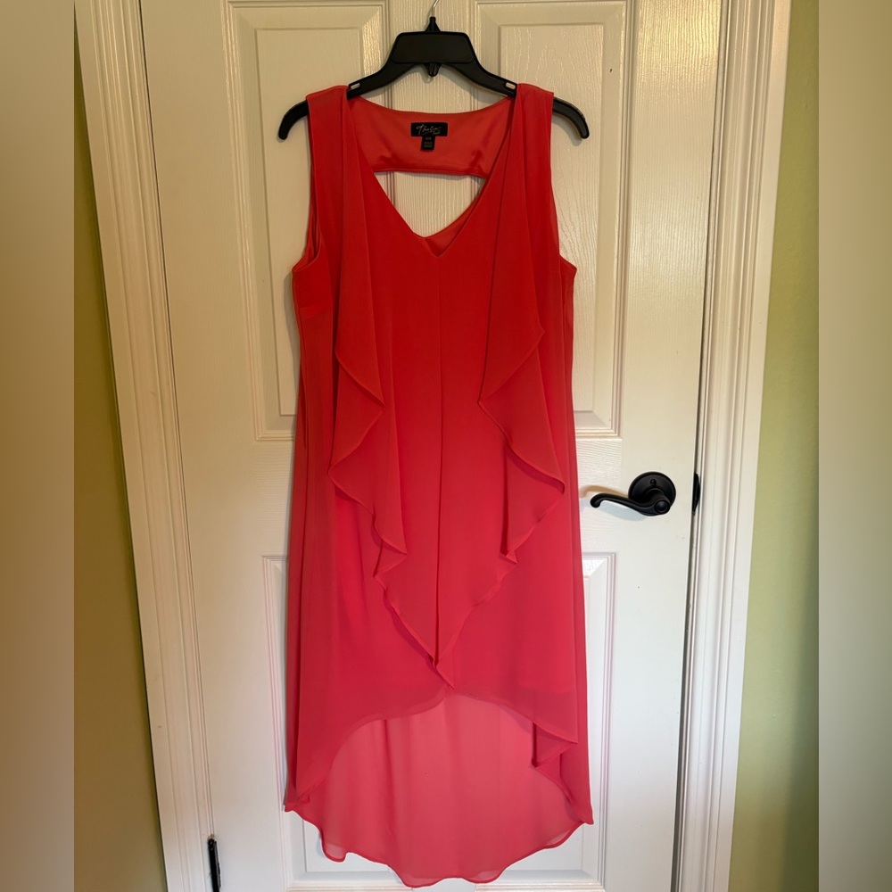 Thalia Sodi Coral Ruffled High-Low Dress